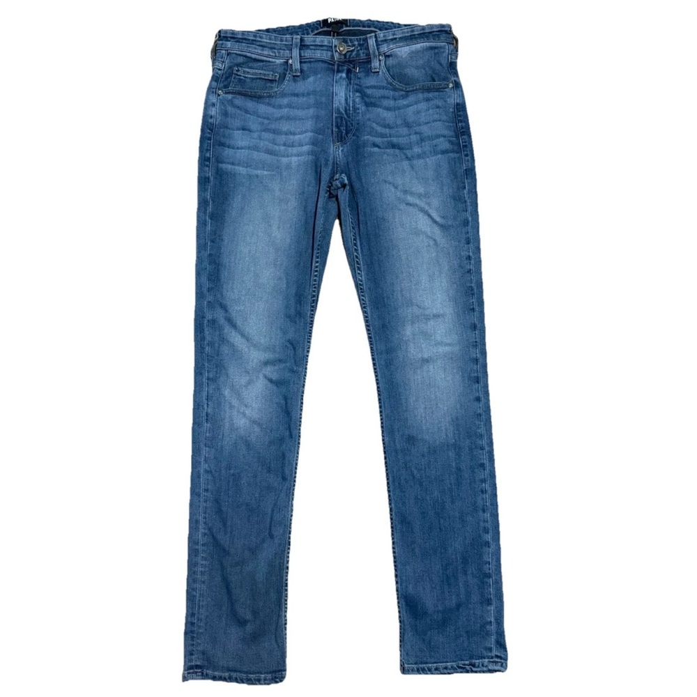 Paige Lennox Jeans Men’s 32 x 32 Blue Whiskered Slim Stretch Denim USA Made